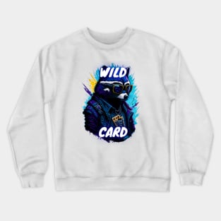 Raccoon Rider of the Card Deck Crewneck Sweatshirt